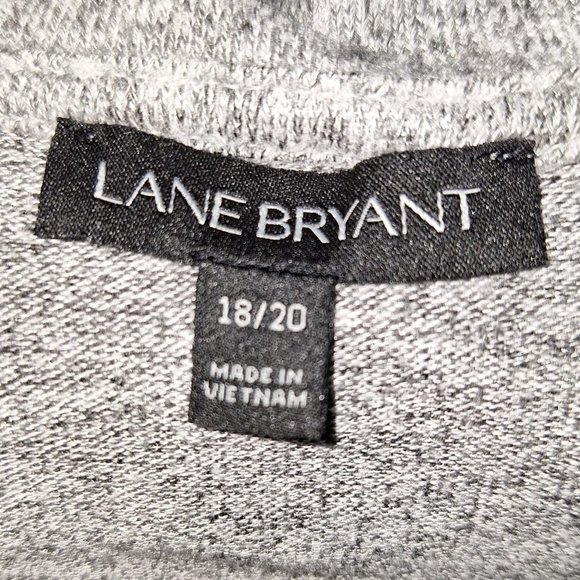 Lane Bryant Heather Grey Sweater-Top with Faux Fur Cuff Sleeves Size 18 - Picture 7 of 7